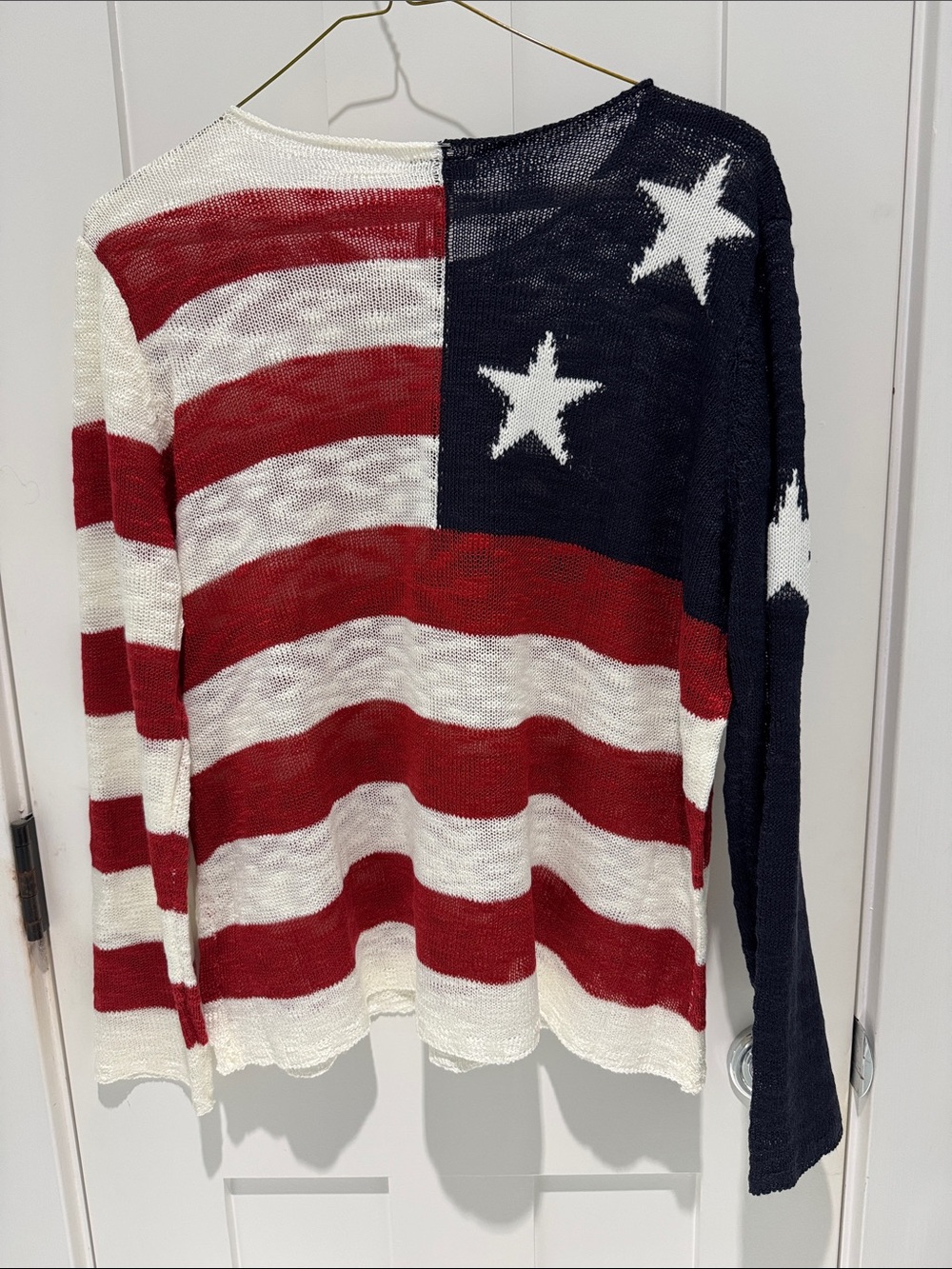 NWT Coco + Carmen Muriel Burnout American Flag Sweater Size S/M - Picture 5 of 5